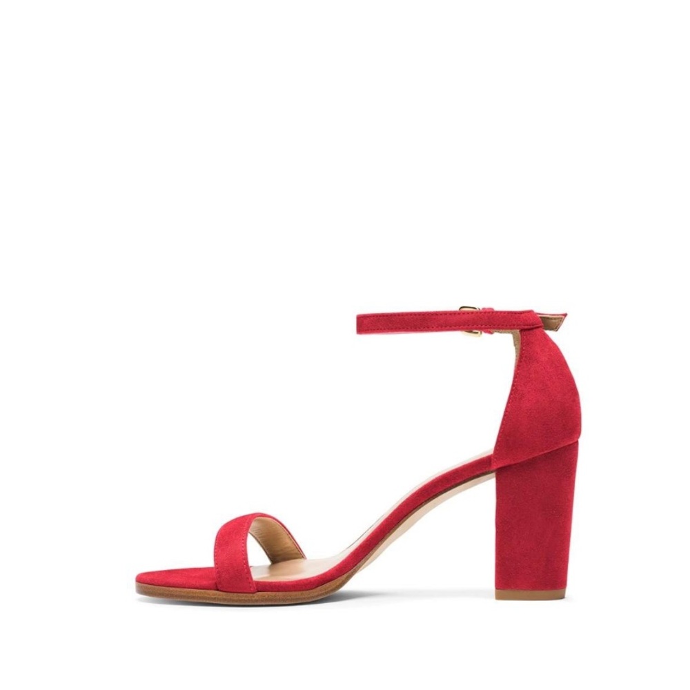 STUART WEITZMAN CLASSIC SUEDE RED SANDALS👡👸🏻 - Picture 6 of 10